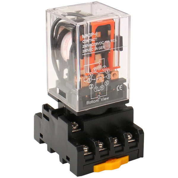 Baomain Power Relay DPDT 11 Pin MK3P-I with Plug-in Terminal Socket (DC 12V)