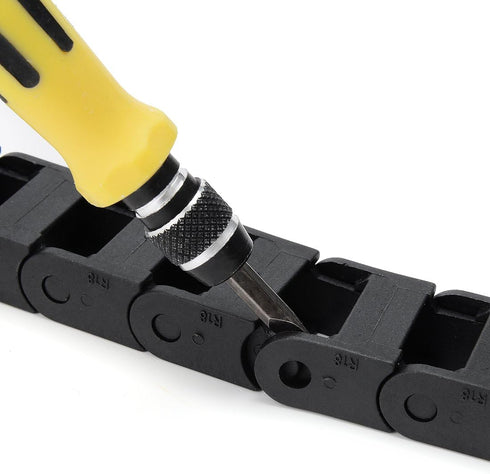 uxcell R18 10mm x 15mm Black Plastic Cable Wire Carrier Drag Chain, 1M Length for CNC
