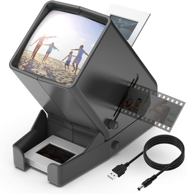 DIGITNOW!35mm Slide and Film Viewer, 3X Magnification LED Lighted Illuminated Viewing,USB Powered/Battery