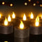 FURORA LIGHTING Black Glitter LED Tealight Candles, Pack of 12 Flameless Flickering Candles for Home D cor