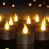 FURORA LIGHTING Black Glitter LED Tealight Candles, Pack of 12 Flameless Flickering Candles for Home D cor