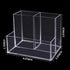 Clear Acrylic Pen Holder with 3 Compartments, Desk Organizers and Accessories