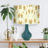 Yellow Floral Natural Linen Cylinder Lampshade for Table/Floor Lamp, 7.87 R x 7.08 H inches