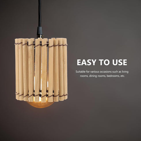 2.36 Inch ARTIBETTER Bamboo Lamp Shade Drum Lampshade Natural Wicker Lamp Cover for Table Lamps and Pendant Lighting