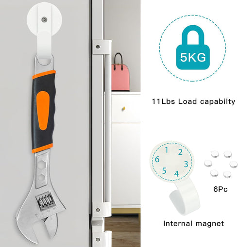 FYY Magnetic Wreath Hanger, 2 Pack Heavy Duty Magnets with Hook for Refrigerator, Christmas Decoration for Metal Doors