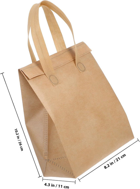 50Pcs Small Insulated Beverage Bags with Handle, Thermal Aluminum Foil Coffee and Milk Tea Carrier, Non-Woven Fabric