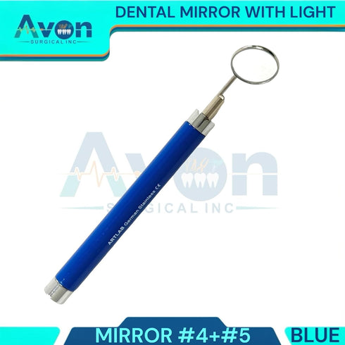 Avon Surgical #4 #5, 1 Dental Mirror with Light, Teeth Inspection LED Mirror, Anti-Fog Mouth Mirror + Dentist Oral Care