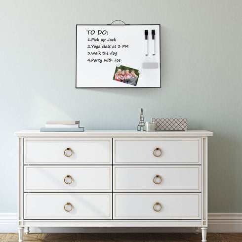 TSJ OFFICE Small White Board, 12 x 16 Inches, Portable Aluminum Frame Magnetic Dry Erase Board with Holder