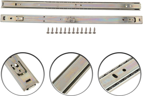 Ipetboom 27-inch Side Mount Keyboard Drawer Slide, Heavy Duty Ball Bearing Rail, Full Extension Metal Slide for Bedside