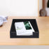 Leather Letter Tray, Luxury Desk Organizer for Mail, Paper Files, Magazines, and Cosmetics, Black