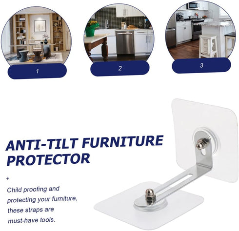 6pcs BESPORTBLE -tip Furniture Wall Anchors for Proofing Secure Cabinets Dressers Bookcases and Tv Stands Easy Adhesive