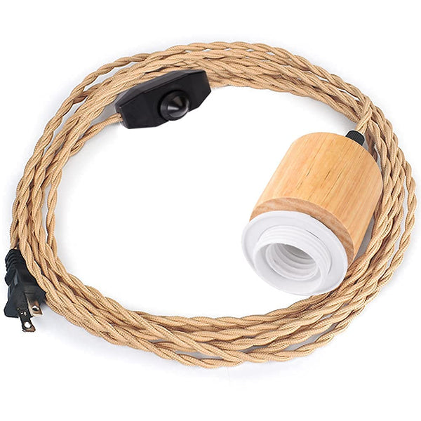 Arturesthome 9.8FT- Pendant Light Cord Kit with Dimmable Switch Vintage Lamp Twisted