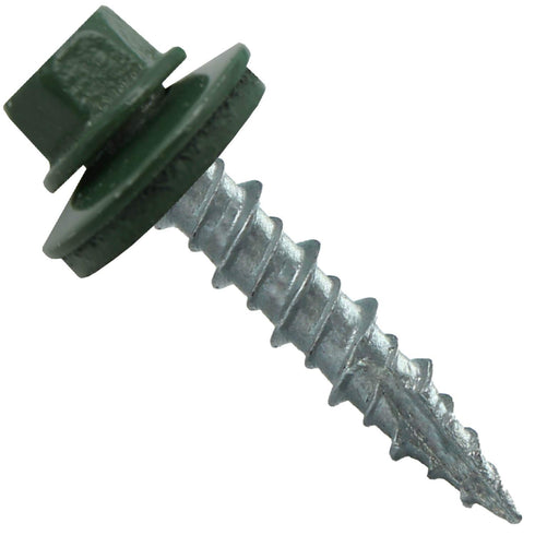 Metal ROOFING SCREWS: (250) 10 x 1" Evergreen Hex Head Sheet Metal Roof Screw with EPDM Washer
