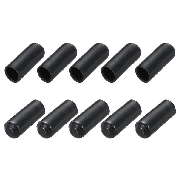MECCANIXITY 10Pcs Heat Shrink End Cap, 10mm ID x 30mm L, Waterproof Adhesive Tubing Caps, Black