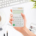 Small Desk Calculator for Kids, Pocket Solar Calculator, Home Office Supplies, Cute Standard Calculator (White)