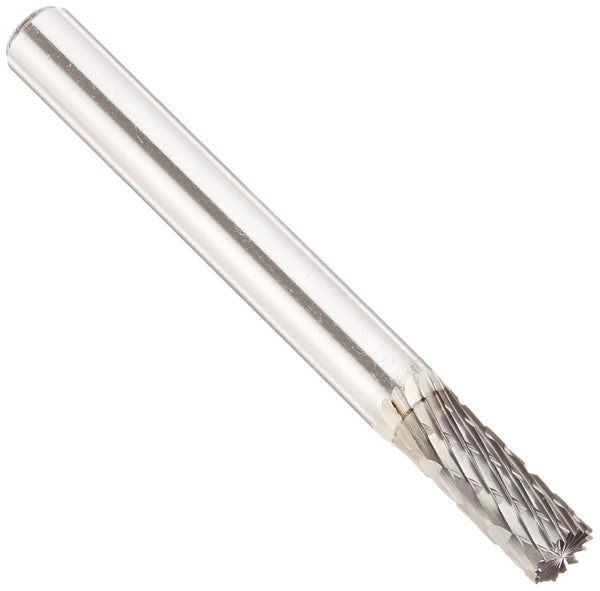 Drill America SB-1 Carbide Burr/Rotary File - Cylindrical End-Cut Double Cut, 1/4" Dia. x 5/8" Cut Length