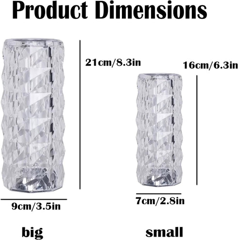Generic 16 (2pcs,Large) Colors Rose Rays Crystal Diamond Table Lamp, RGB Color Changing Lamp with Touch & Remote, USB
