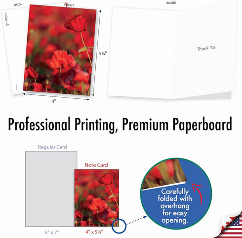 The Best Card Company - 10 Assorted Thank You Notecards Bulk Box Set 4 x 5.12 Inch with Envelopes (10 Designs, 1 Each)