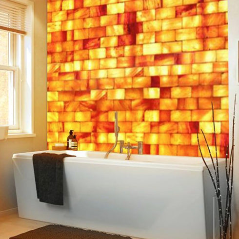 Generic 8x4x1 (4) Himalayan Salt Block & Pink Salt Tiles for Wall, Spa, Sauna and Home Dcor