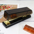 Buqoo Black Gold Acrylic Stapler and Tape Dispenser Set, 1-Inch Core Tape Holder, 6.3 Inches Fabric Scissors
