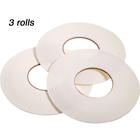 3 Rolls Double Sided Foam Tape, PE Roll Double Faced Sponge Adhesive Mounting Tape (1/8 Inch by 50 Feet)