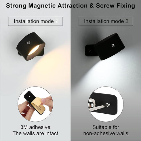 Set 2, Dimmable 5000mAh Lightess Smart LED Wall Sconces of Wall Mounted Lamp with RGB Mode & APP Control, Rechargeable