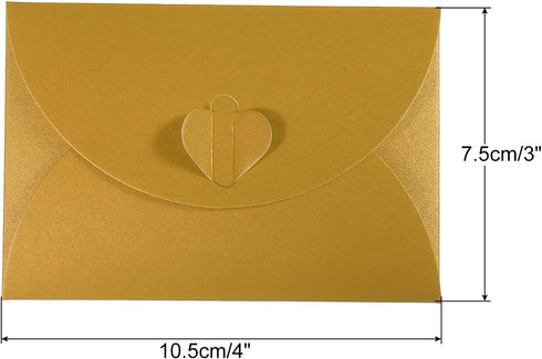PATIKIL Gift Card Envelopes, 12 Pack Heart Shaped Clasp Small Gift Card Holder Mini Envelope for Birthdays, Weddings