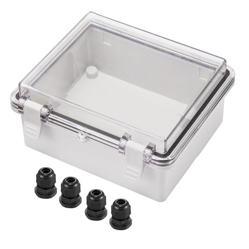 150x150x90mm Plastic Waterproof Junction Box, Hinged Shell Project Box with Latch, IP67 Electrical Enclosure