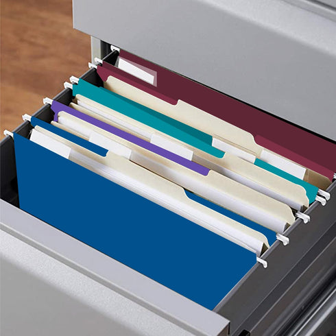RAZCC 60 Pack Hanging File Folders, Legal Size Reinforced for Bulky Files with Adjustable Tabs