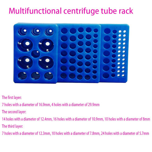 Multifunctional Tube Rack Polypropylene PCR Centrifuge Tube Holder for Almost All The Microcentrifuge Tubes of 0.2ml to 50ml Specifications
