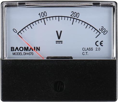 Baomain Dh-670 DC 300v Volt Analog Panel Mount Meter Voltmeter