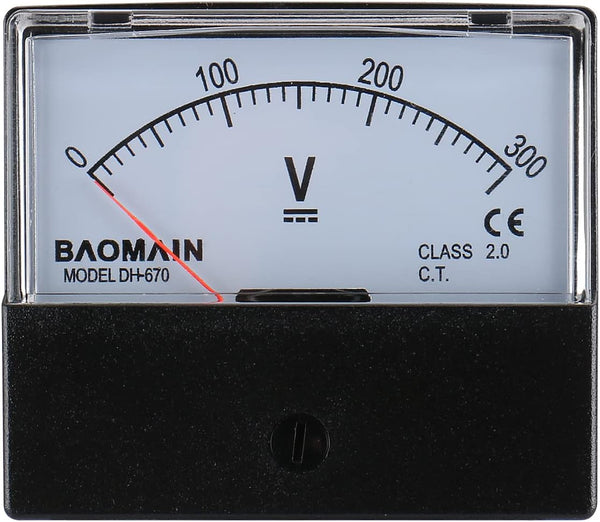 Baomain Dh-670 DC 300v Volt Analog Panel Mount Meter Voltmeter