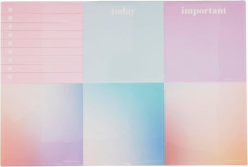 Erin Condren Reusable Sticky Notes 6-Pack - Stick and Re-Stick with Wet- or Dry-Erase Markers