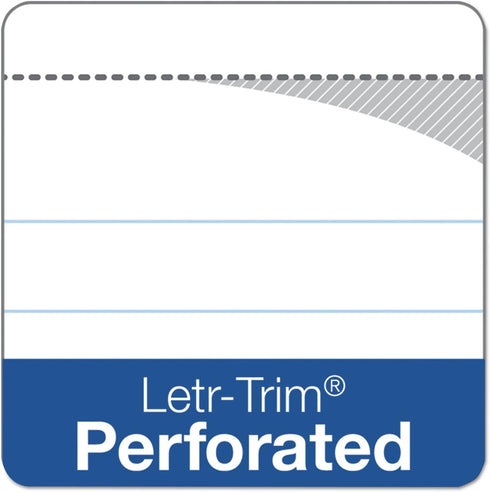 TOPS Docket Writing Tablet, 8-1/2 x 11-3/4 Inches, Perforated, White, Legal/Wide Rule, 50 Sheets, 6 Pads