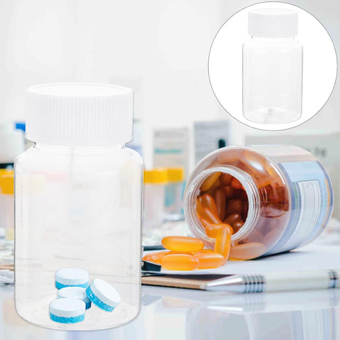Artibetter 20 Pcs 80ml Clear Empty Plastic Medicine Bottles for Reagent Chemical Storage