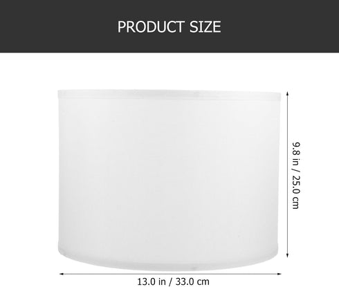 Bulb, (13 inch) Angoily Cloth Lampshade, Drum Lamp Shades, Barrel, Clip on Fabric, Small for Table and Floor Light
