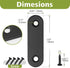 16Pcs Flat Bracket, Stainless Steel Straight Brace, Black Straight Corner Brace with Screws - 50 x 16 x 2mm