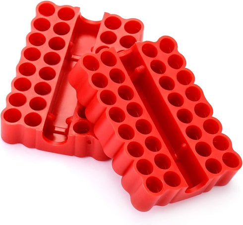 QWORK Screw Bit Holder Storage Box, 4 Pack with 33 Hole Hex Bit Holder Rack