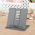 Mini Book Stand Book Holder: Adjustable Metal Desk Cookbook Holder for Reading Hands-Free, Portable (Grey)