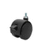 TWHN-40N-M10-BK-B 1.57" Diameter Nylon Wheel Hooded Brake Caster, 6 mm Diameter x 12 mm Length Threaded Stem, 67 lb Capacity Range, Black