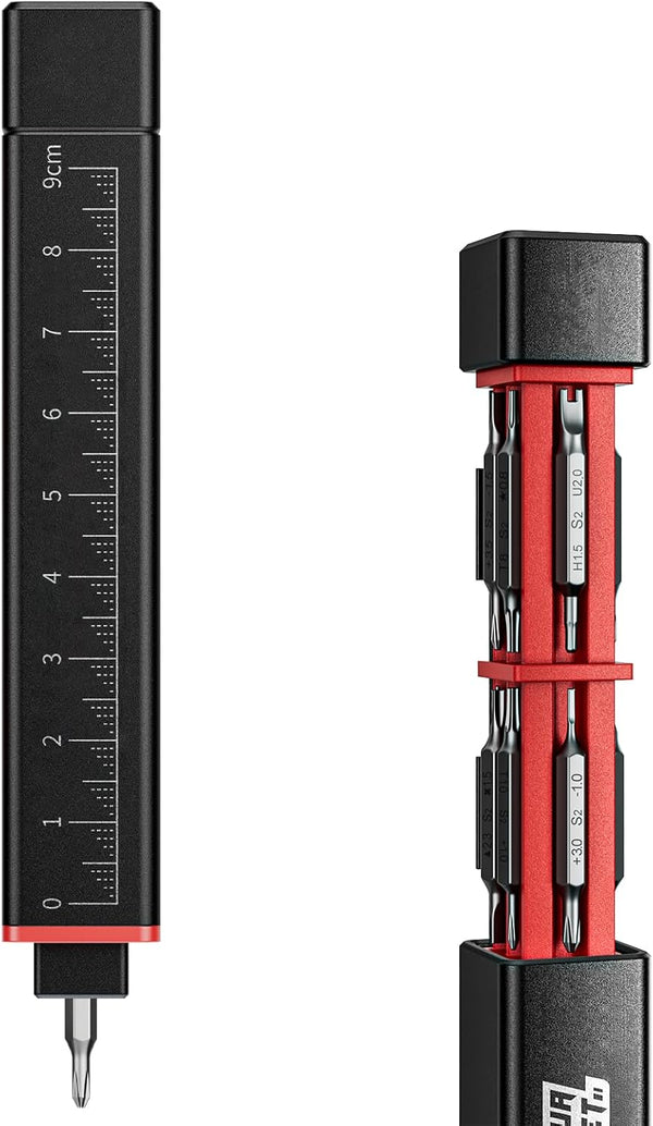 JAKEMY Precision Screwdriver Set, 20-in-1 Metal Kit with 10 Pcs Reinforced S2 Steel Double-head Bits, Portable Repair