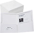 Two-Pocket Folders, White Glossy Laminated Paper, Letter Size, Holds 100 Sheets, Box of 50