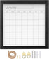Umtiit Monthly Calendar Dry Erase Whiteboard, 11.8 x 11.8 inch Black Wood Frame for Planning and Scheduling