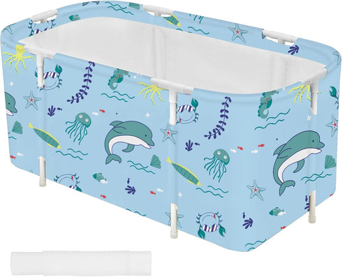 STARBRILLIANT Portable Foldable Bathtub,Soaking Standing Bath Tub for Shower Stall, Easy to