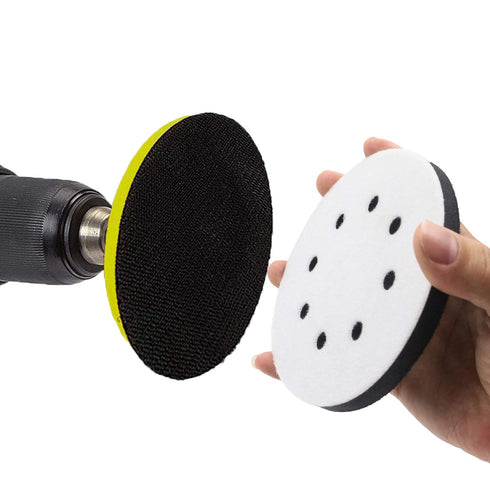 5 Pack 5 Inch 8 Holes Hook and Loop Soft Density Interface Pads - 5" Sponge Cushion Buffer Backing