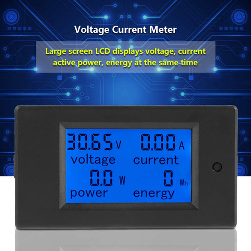 PZEM-051 LCD Display DC 6.5-100V Digital Electric Power Energy Voltage Current Meter Power Energy Battery Monitor Amperage Meter Gauge with Built-in Shunt(50A Shunt)