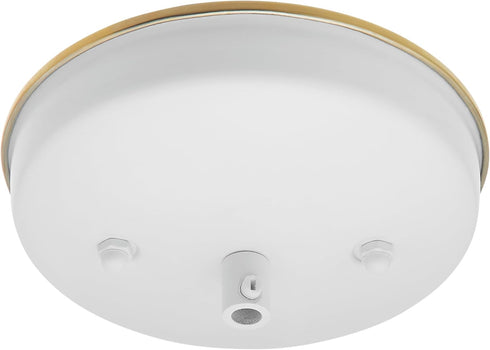 Aspen Creative 21528-21 White,5-1/8 Diameter,11mm Ceiling Canopy Kit with Warm Brass Trim for Chandelier and Pendant
