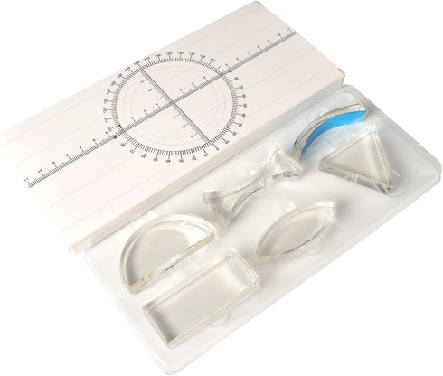 6 Pcs Acrylic Glass Light Prism Optical Lens Triangular Semicircular Rectangular Concave Convex Mirror Len Physics