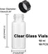 JIUWU 10 Pack 10ml Clear Glass Vials with Screw Caps Small Liquid Sample Vial Leak-Proof Empty Bottle