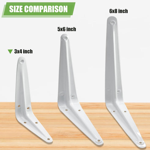 PHITUODA 24 Pack 4 3 Inch, Shelf Brackets x Heavy Duty White Metal Floating Shelf Bracket, L Bracket Corner Brace